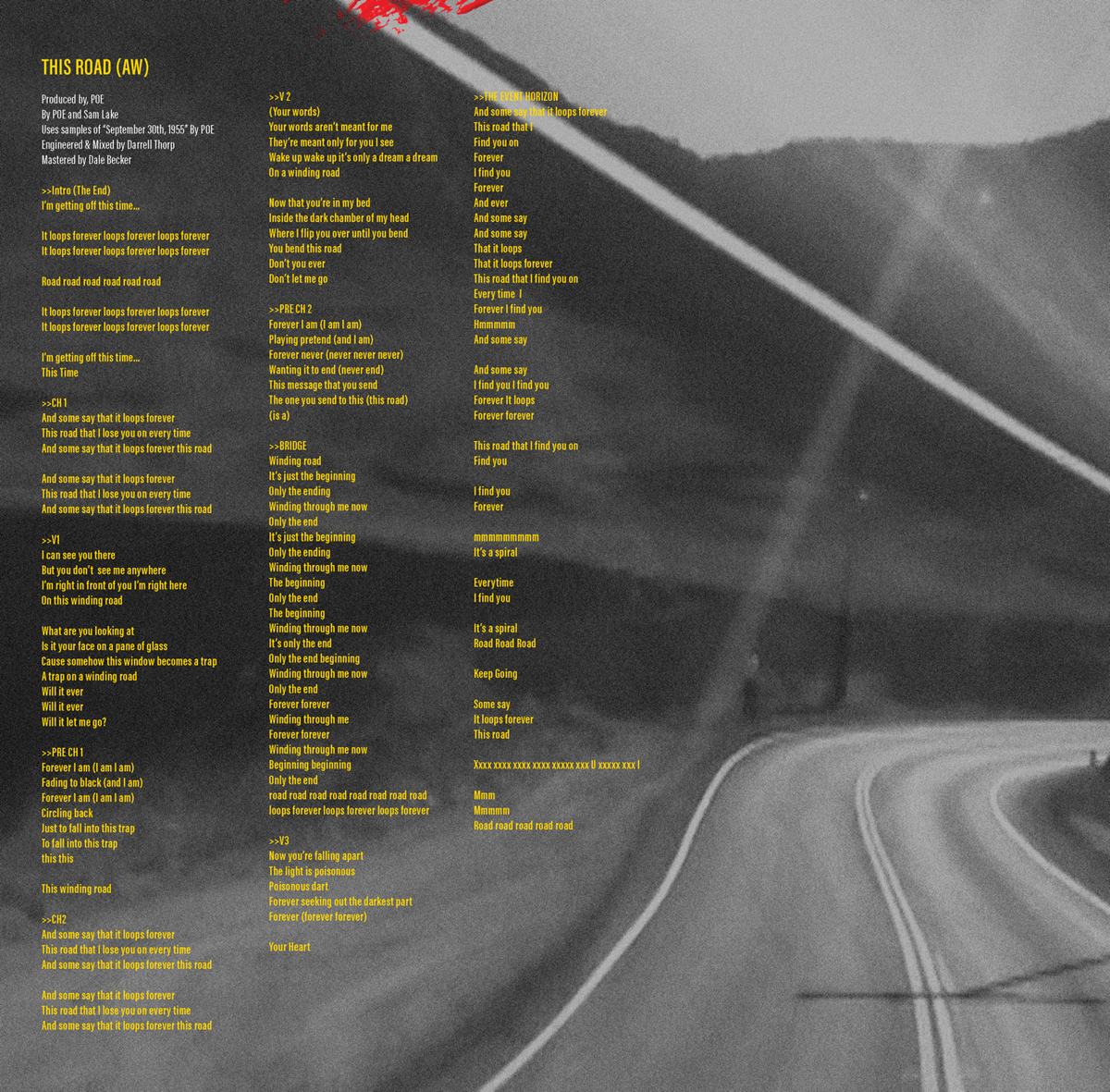 Poe This Road 3rd Edition vinyl EP inside gatefold