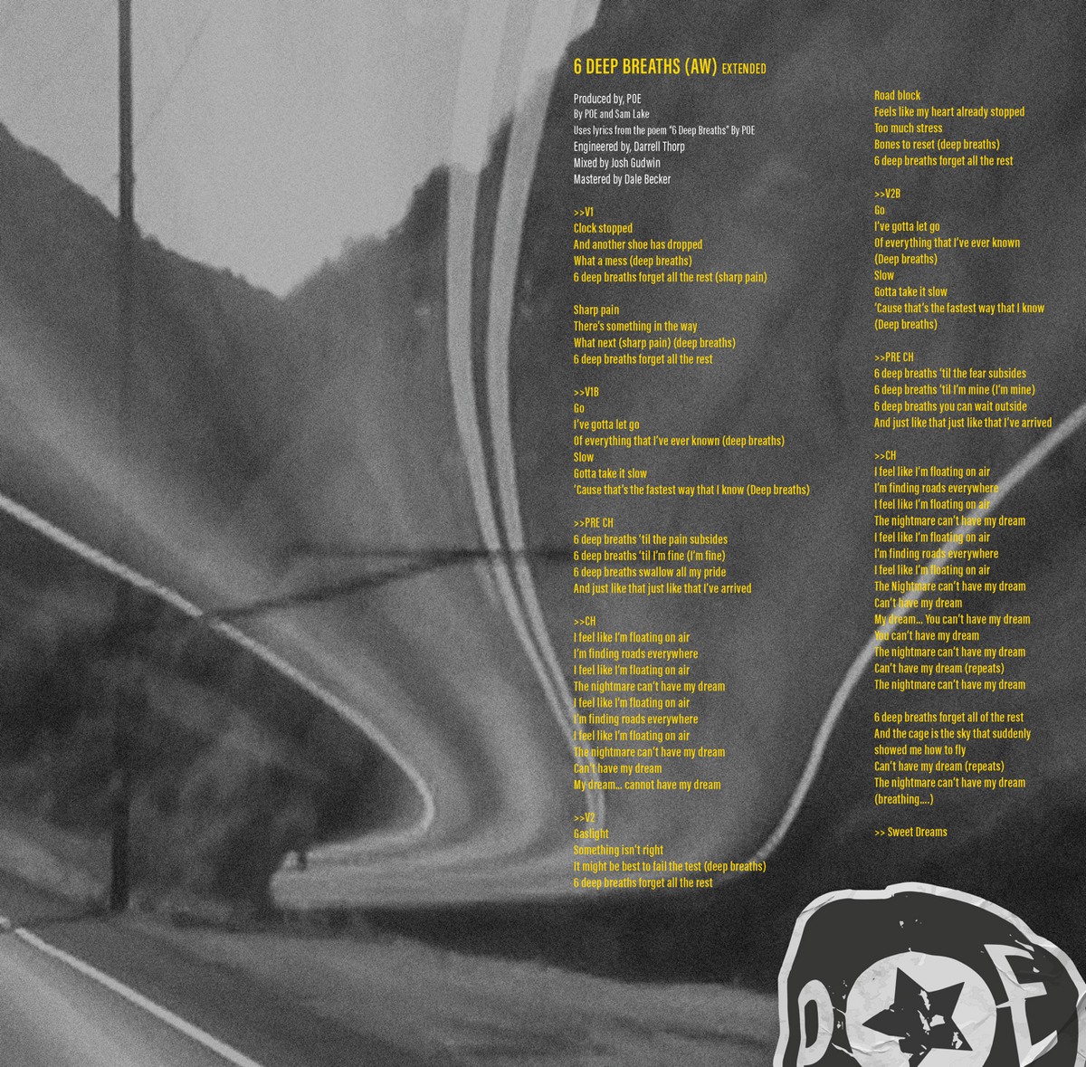 Poe This Road 3rd Edition vinyl EP inside gatefold, second panel